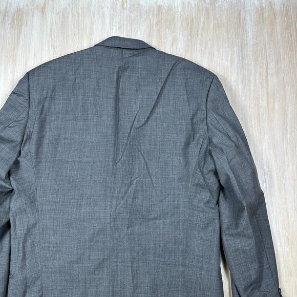 Hugo Boss Gray Wool Three Button Classic Business Work Men's Blazer Jacket 44L - Picture 8 of 16